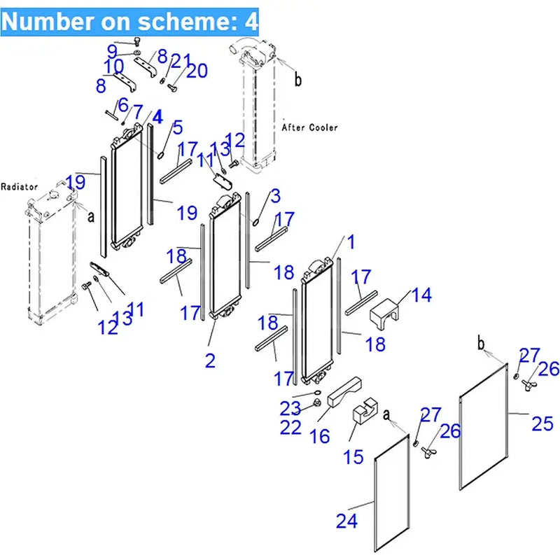 Carica immagine in Galleria Viewer, Hydraulic Oil Cooler 20Y-03-42560 20Y-03-42561 for Komatsu Excavator PC200-8 PC200LC-8 from MyMROmarts