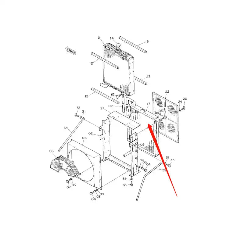 Load image into Gallery viewer, Hydraulic Oil Cooler Assembly 4206092 for Hitachi Excavator EX220-1 from MyMROmarts
