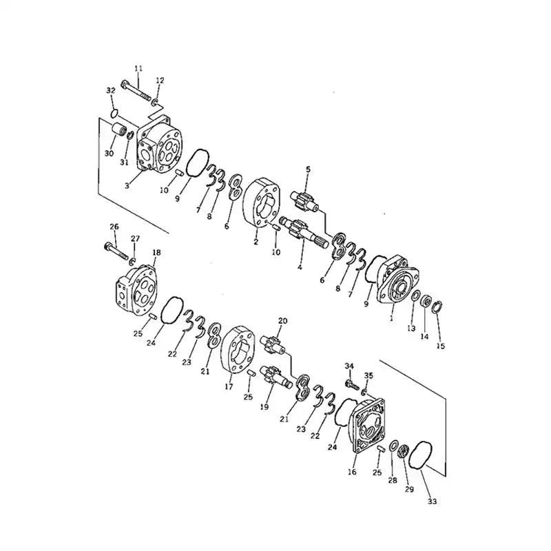 Load image into Gallery viewer, Hydraulic Tandem Pump 705-51-10010 For Komatsu Grader GD500R-2A - Hydraulic Parts > Hydraulic Pump from MyMROmarts