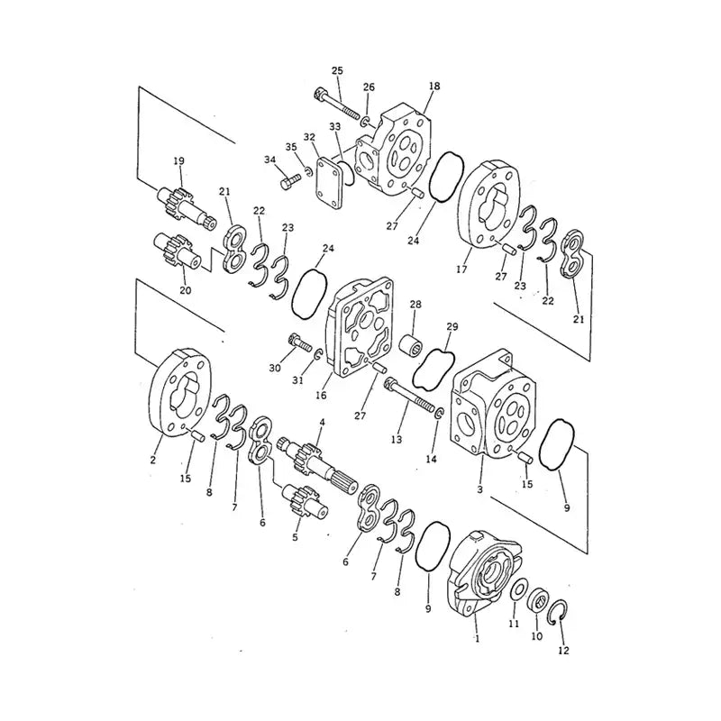 Load image into Gallery viewer, Hydraulic Tandem Pump 705-52-10001 For Komatsu Grader GD605A-3 - Hydraulic Parts > Hydraulic Pump from MyMROmarts