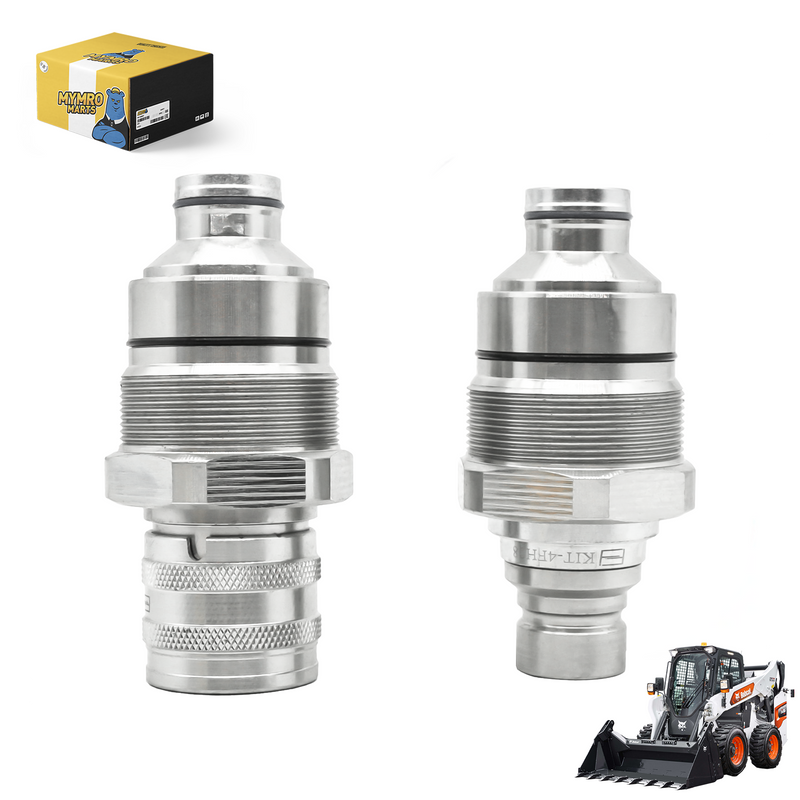 Load image into Gallery viewer, Male Female Flat Face Coupler Kit 7246799 7246802 for Bobcat 753 763 773 863 883 A220 A300 A770 from MyMROmarts