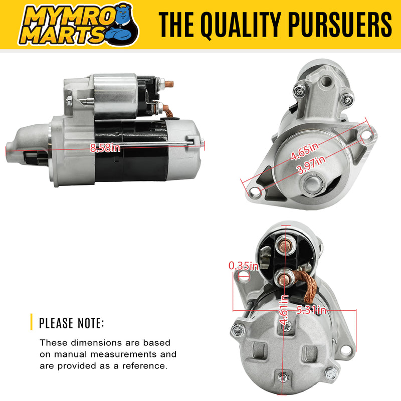 Load image into Gallery viewer, Starter 1G023-63010 1G023-63011 67980-31151 for Kubota Lawn Tractor F2260-R F2560-E F2560-R Kubota D722 D782 18 20 21 Engines 1996-2013 from MyMROmarts