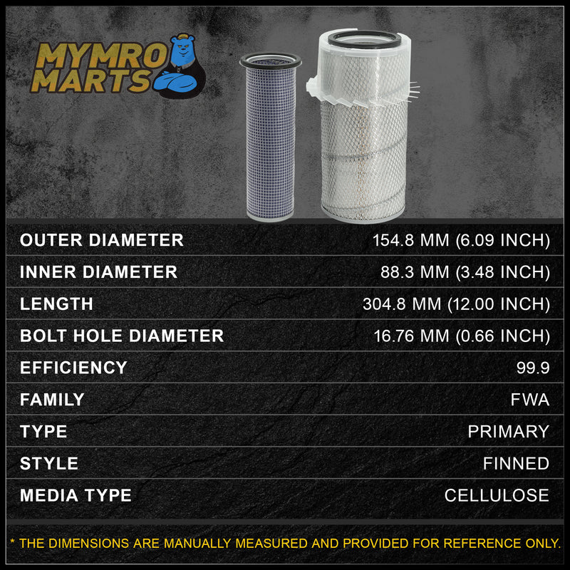 Load image into Gallery viewer, Air Filter Set 6681474 6681475 for Bobcat 963 963G A300 S220 S250 S300 S330 T250 T300 T320 Kubota V3300 V3800 from MyMROmarts