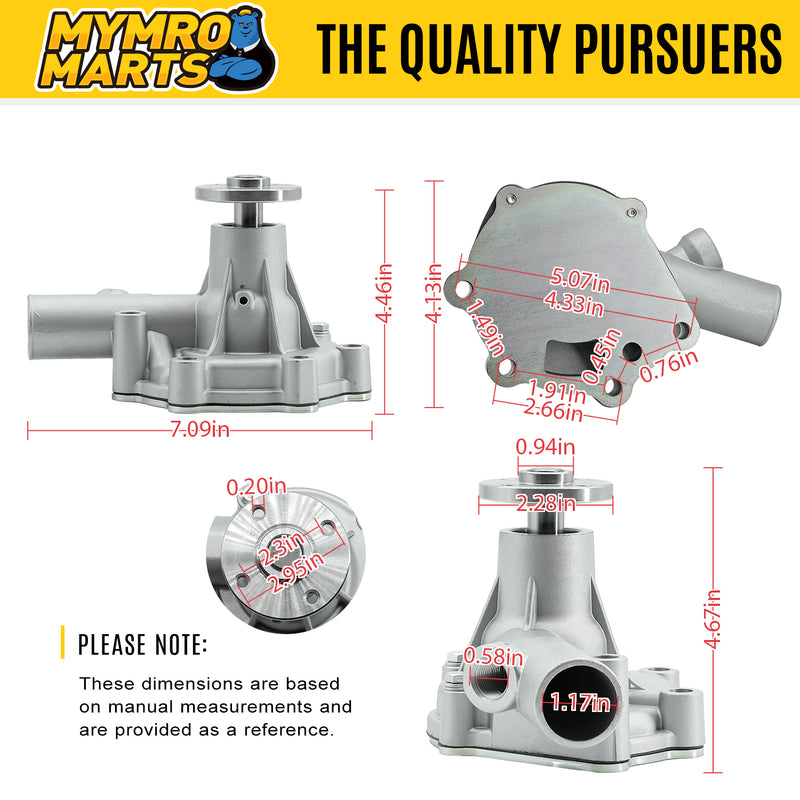 Load image into Gallery viewer, Engine Water Pump with Gasket MM409303 MM433424 1273085C91 565004093020 5650-040-9302-0 for Iseki Tractor TX145 TX155 TX1410 TX2160 TU130 TU150 TU170 TU1500 from MyMROmarts