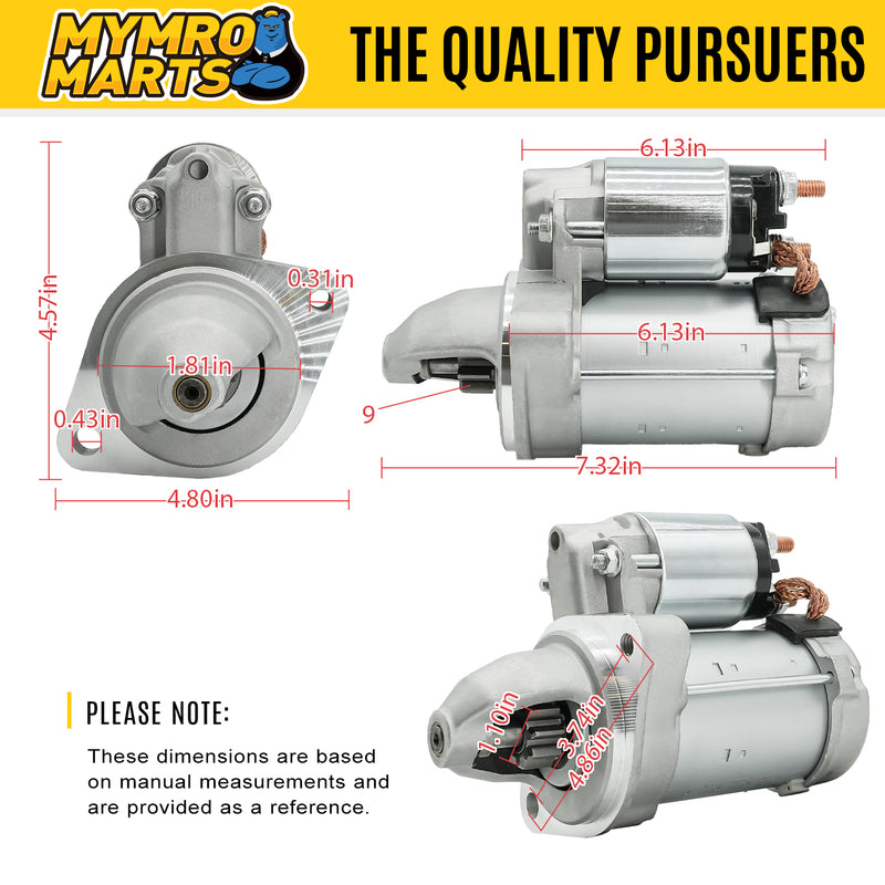 Load image into Gallery viewer, New Starter Replacement For BMW 128 135 323 325 328 330 335 525 530 535 X3 X5 X6 Z4 0001107423, 12417521116, 12417521123, 12-41-7-526-236, 12-41-7-594-292, 0001107424, SBO0167, 41024145 - Electrical Parts > Starter Motor from MyMROmarts