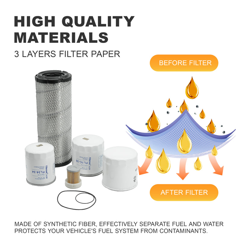 Load image into Gallery viewer, Filter Kit HH164-32430 6A320-59930 TA040-93230 TA040-93220 HH3A0-82623 HHK70-14070 for Kubota Tractor L2800 L3200 L3400 L3700SU L3800 (HST) L2501 H HST - Engine Maintenance Parts > Filter Kits from MyMROmarts
