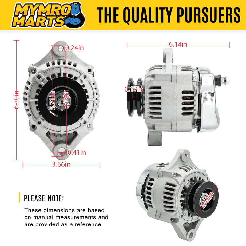 Load image into Gallery viewer, Alternator AND0212 L2600Dt L2600F L2800Dt-F L2800Dt-R L2800F-F L2800F-R T1060-15681 T1060-15682 96-1110-2K Compatible With/Replacement For Kubota Excavator Kx91-3 Tractor from MyMROmarts