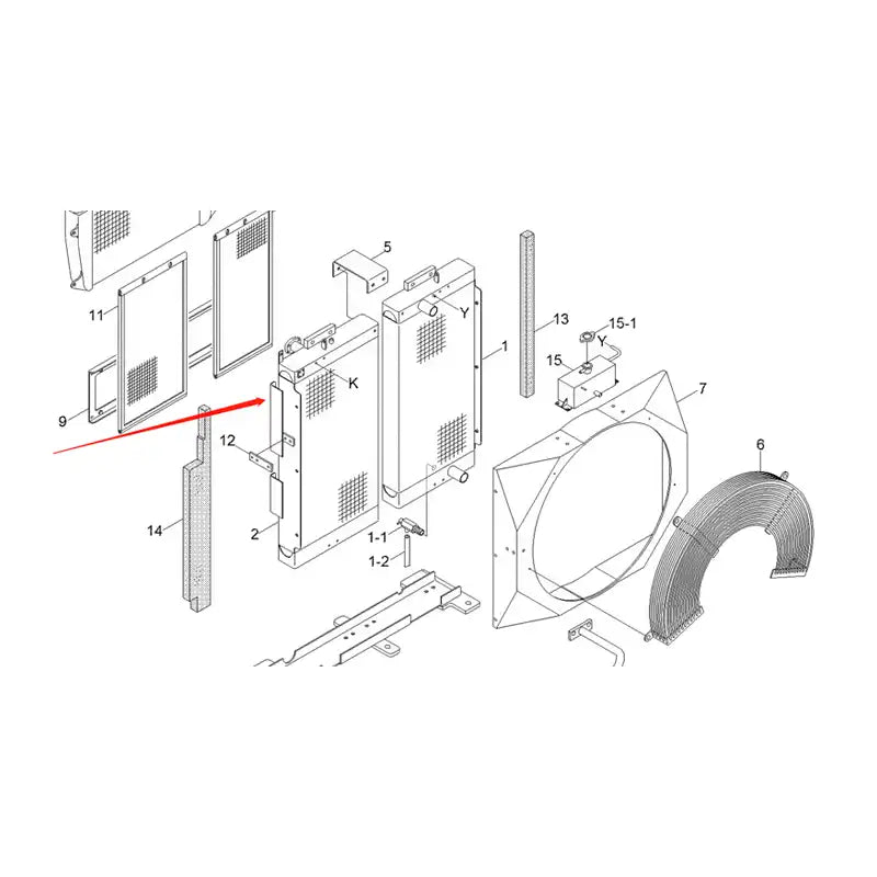 Cargue la imagen en el visor de la galería, Oil Cooler 11QA-40212 for Hyundai Excavator R360LC-9 from MyMROmarts