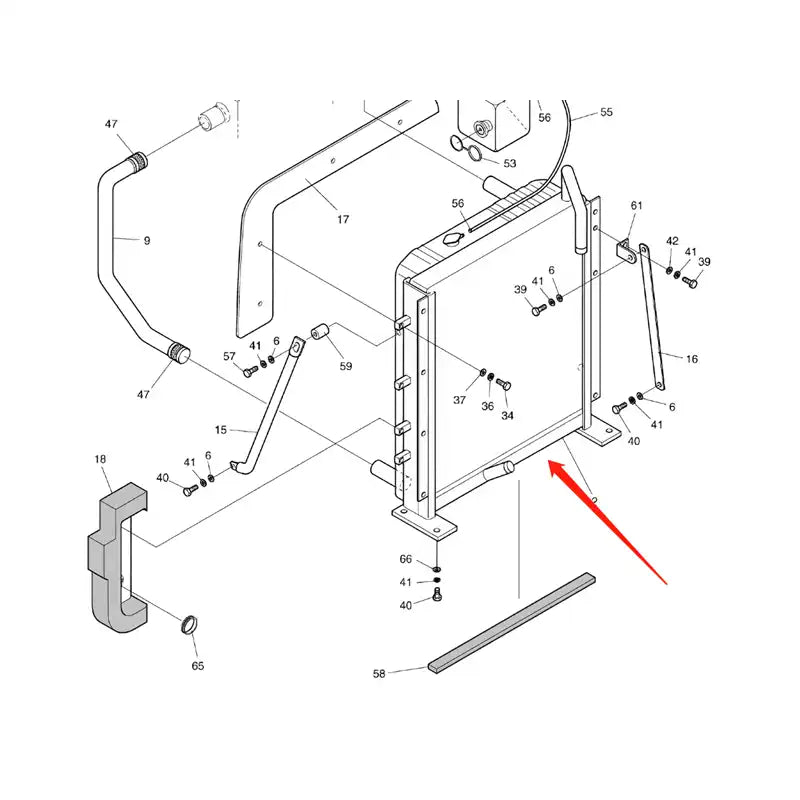 Load image into Gallery viewer, Oil Cooler 13D62000 for Doosan Excavator DH55 S55 S55W-V from MyMROmarts