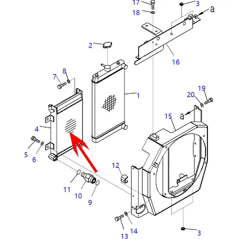 Load image into Gallery viewer, Oil Cooler 22F-03-31140 for Komatsu Excavator PC27MR PC30MR PC35MR from MyMROmarts