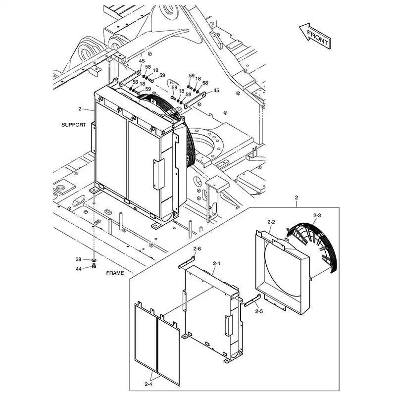 Load image into Gallery viewer, Oil Cooler 400206-00314 for Doosan DX350LCR Excavator from MyMROmarts