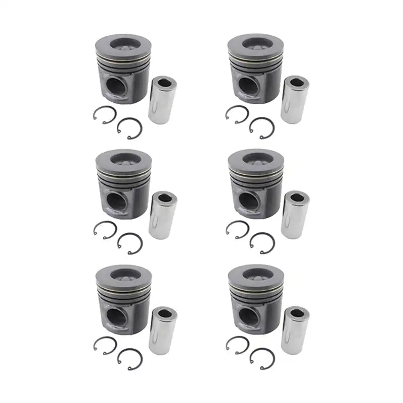 Indlæs billede i Gallery Viewer, Piston Kit 34494-10011 34394-20011 For Mitsubishi S6K S6KT Caterpillar Excavator E320 E320C 6 units 1 set - Engine Parts > Crankshafts & Connecting Rod Components > Piston from MyMROmarts