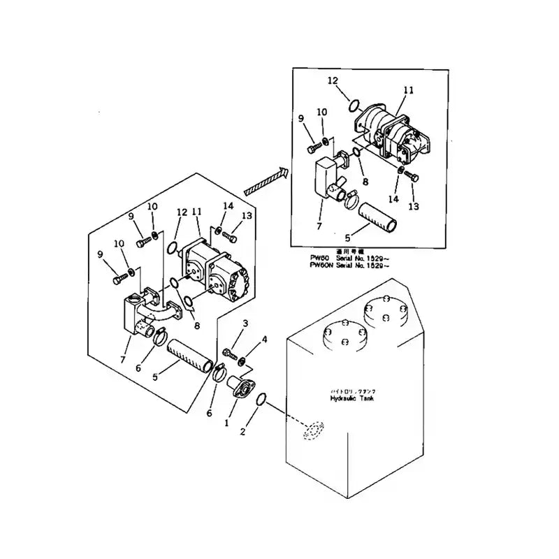 Load image into Gallery viewer, Pump 705-52-20010 For Komatsu Excavator PW60-1 Hydraulic - Hydraulic Parts > Hydraulic Pump from MyMROmarts