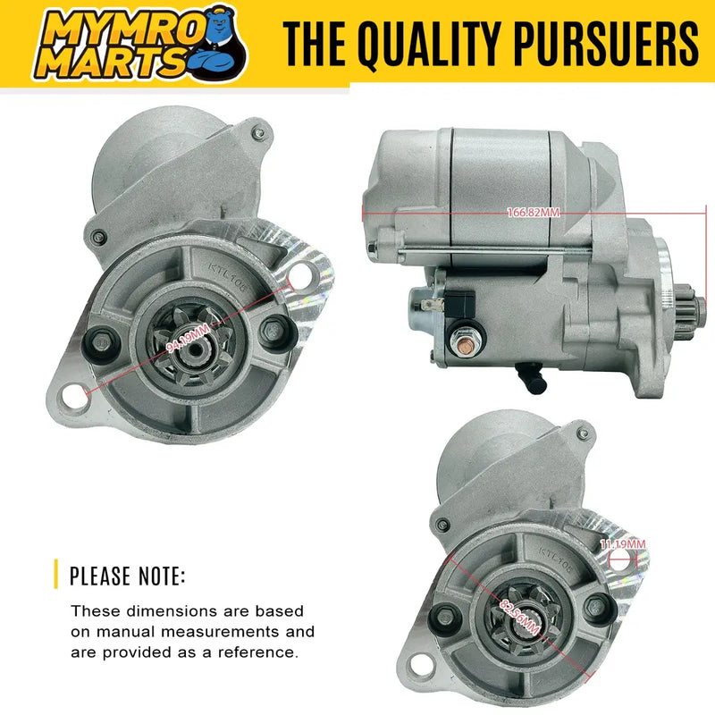 Load image into Gallery viewer, Starter RC411-53200 410-52265 228000-9800 9722809-980 T1150-16800 T1150-16801 For Kubota KX91-3 U35 U35-3 L3540 L3830 L39 L3940 L4240 L4330 L4630 L4400 L45 - Electrical Parts > Starter Motor from MyMROmarts