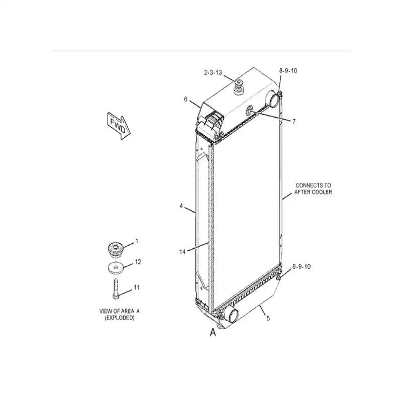 Chargez l'image dans la visionneuse de la galerie, Engine Water Radiator Core 3105882 for Caterpillar CAT 120K Motor Grader from MyMROmarts