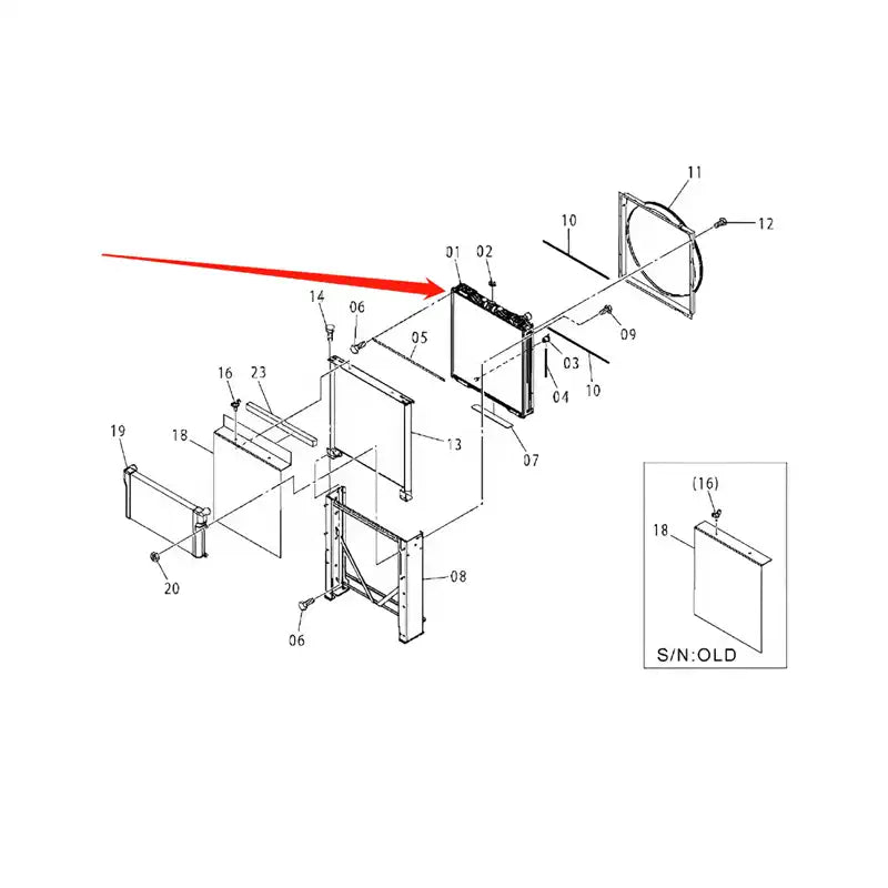 Load image into Gallery viewer, Water Tank Core ASS'Y 4454113 For Hitachi Excavator ZX330 ZX330-3G ZX370MTH ZX380HH from MyMROmarts