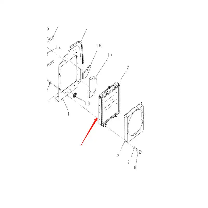 Carica immagine in Galleria Viewer, Water Tank Engine Radiator 22H-03-11361 for Komatsu PC57-7 Excavator from MyMROmarts