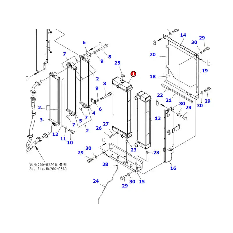 Carica immagine in Galleria Viewer, Water Tank Engine Radiator 419-03-49110 for Komatsu Wheel Loader WA320-6 from MyMROmarts