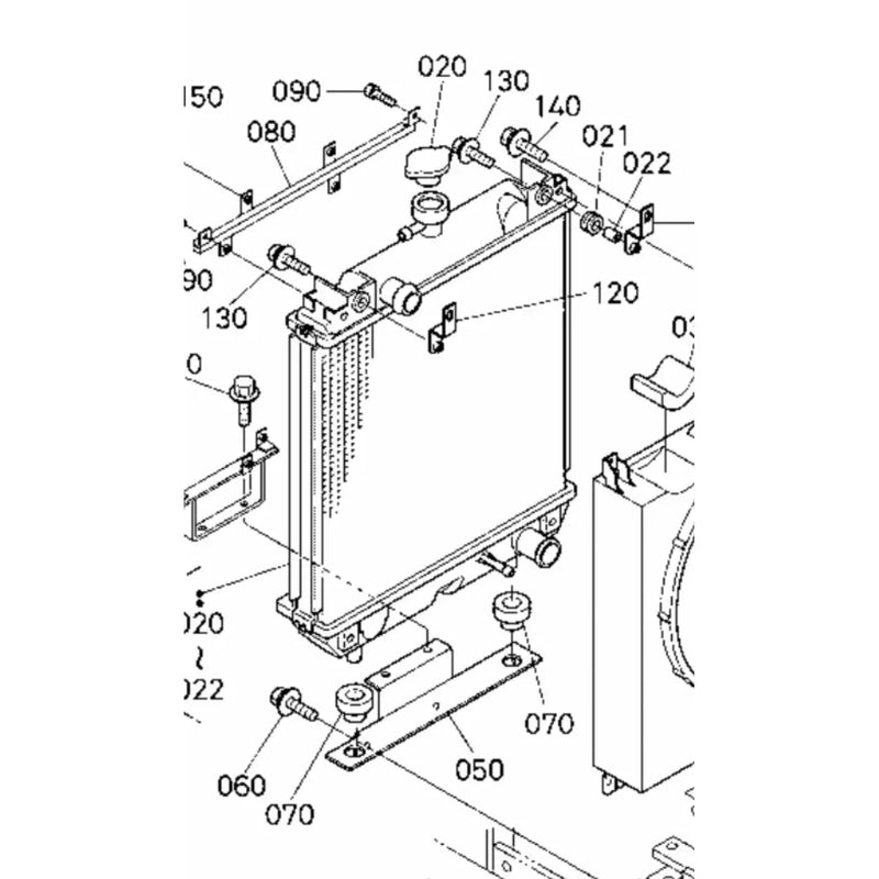 Load image into Gallery viewer, Water Tank Engine Radiator Assy RD201-42300 RD411-42300 for Kubota Excavator KX121-2 KX161-2 from MyMROmarts