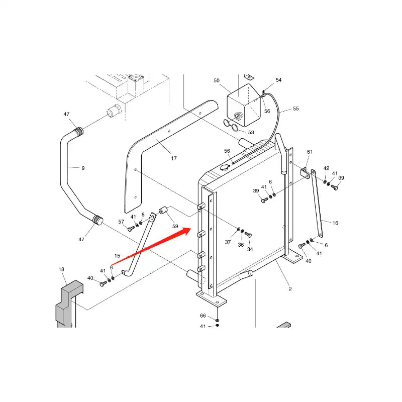 Load image into Gallery viewer, Water Tank Engine Radiator Core ASSY for Daewoo Excavator DH55 from MyMROmarts
