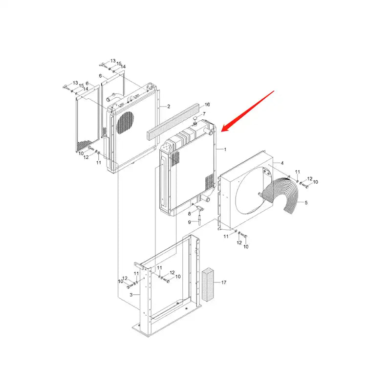 Załaduj obraz do przeglądarki galerii, Water Tank Engine Radiator Core ASS'Y 11N1-40010 For Hyundai Excavator R80-7 R80-7A from MyMROmarts