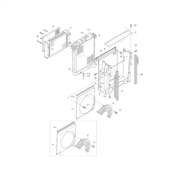 Load image into Gallery viewer, Water Tank Engine Radiator 11N6-43550 for Hyundai Excavator R200W-7A R210LC-7A R210NLC-7A from MyMROmarts