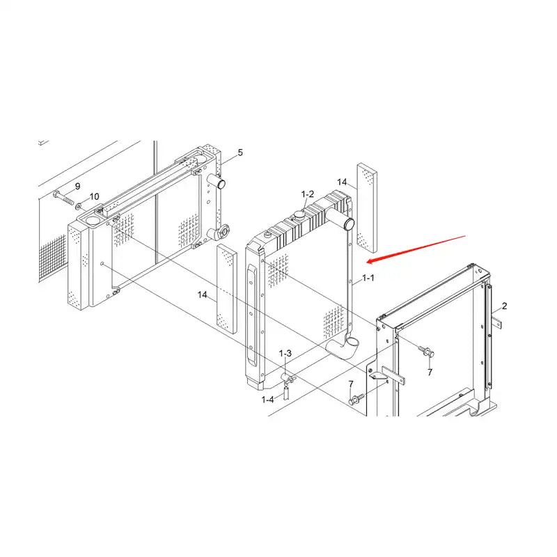 Load image into Gallery viewer, Water Tank Engine Radiator 11NA-40230 for Hyundai Excavator R320LC-7 R360LC-7 from MyMROmarts