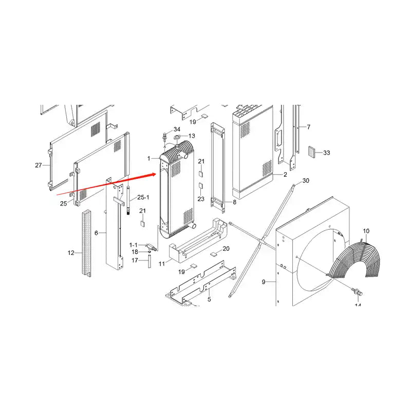 Load image into Gallery viewer, Water Tank Engine Radiator 11Q4-44021 11Q4-42012 11Q5-43001 11Q5-42100 for Hyundai Excavator R140LC-9 R140W-9 R160LC-9 R170W-9 R180LC-9 from MyMROmarts