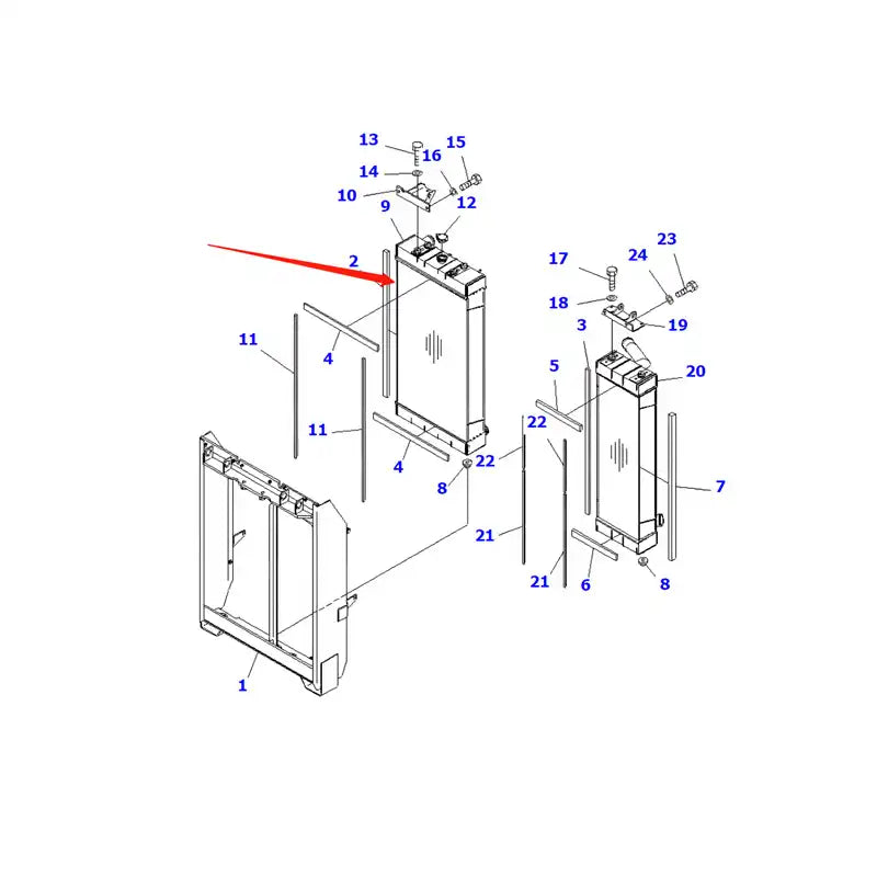 Load image into Gallery viewer, Water Tank Engine Radiator 14X-03-35111 for Komatsu D65WX-15E0 65EX-15E0 D65PX-15E0 Bulldozers from MyMROmarts