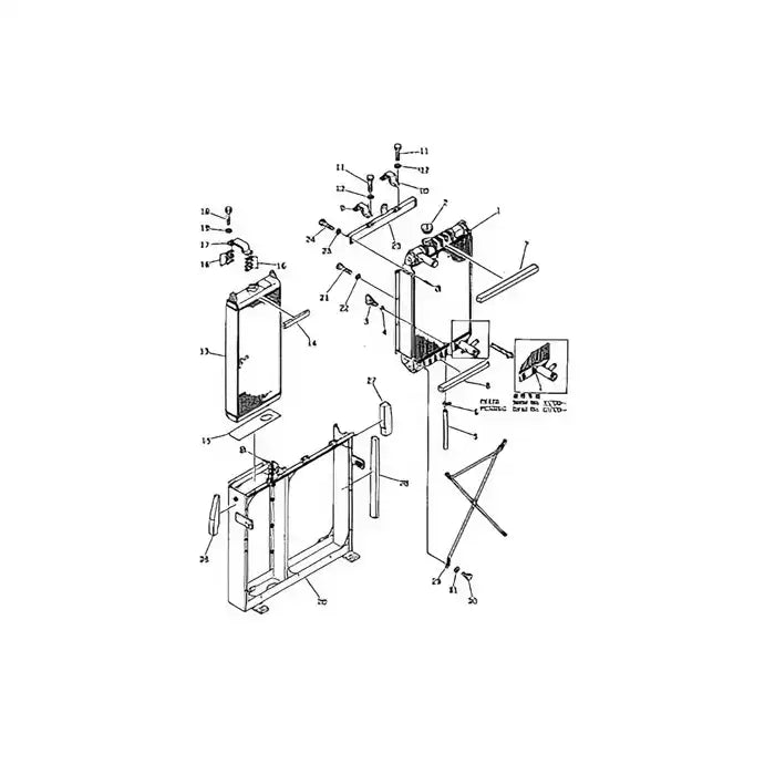 Load image into Gallery viewer, Water Tank Engine Radiator Core ASS'Y 206-03-43122 206-03-43121 For Komatsu Excavator PC220-2 PC220LC-2 from MyMROmarts