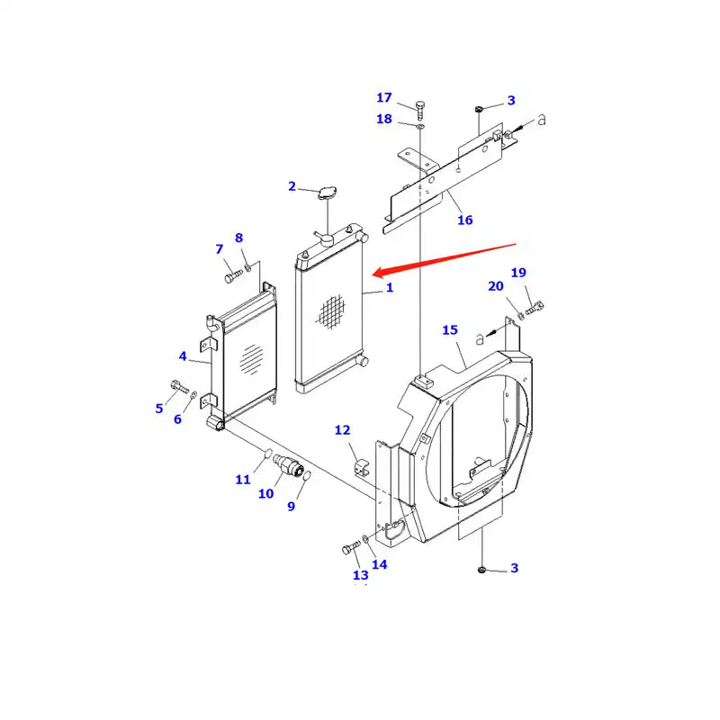 Carica immagine in Galleria Viewer, Water Tank Engine Radiator 22L-03-21111 for Komatsu PC14MR-2 PC14MR-3 PC16MR-2 PC16MR-3 PC18MR-2 PC18MR-3 PC27MR-2 PC27MR-3 from MyMROmarts