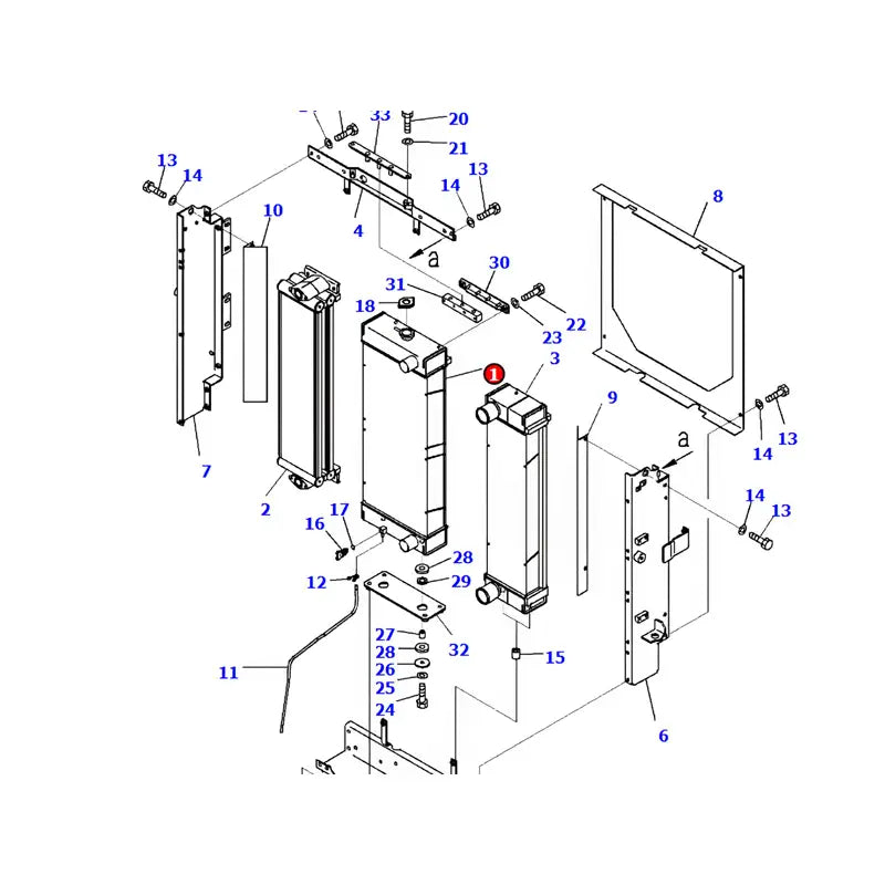 Carica immagine in Galleria Viewer, Water Tank Engine Radiator 418-03-41140 418-03-41102 418-03-41103 for Komatsu WA200-6 WA250-6 Wheel Loader from MyMROmarts