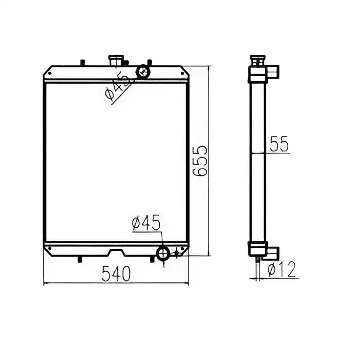 Carica immagine in Galleria Viewer, Water Tank Engine Radiator Core ASSY 119956-44501 for Yanmar F455 F605 from MyMROmarts