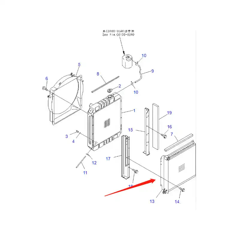 Load image into Gallery viewer, Water Tank Radiator Core ASS'Y 21W-03-31112 for Komatsu Engine 4D95 Excavator PC75UU-3 PC78UU-5 from MyMROmarts