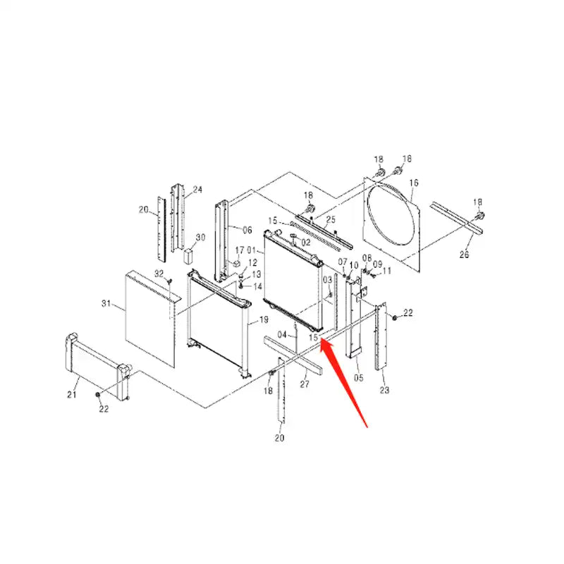Chargez l'image dans la visionneuse de la galerie, Water Tank Engine Radiator Core ASS'Y 4428333 For Hitachi Crawler Mounted Aerial Platform HX64B HX64B-2 from MyMROmarts