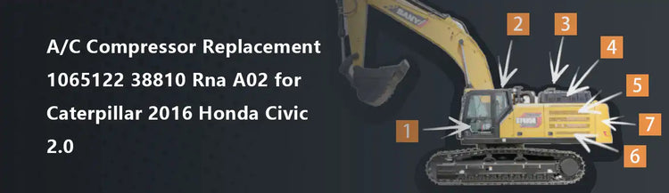 A/C Compressor Replacement 1065122 38810 Rna A02 for Caterpillar 2016 Honda Civic 2.0