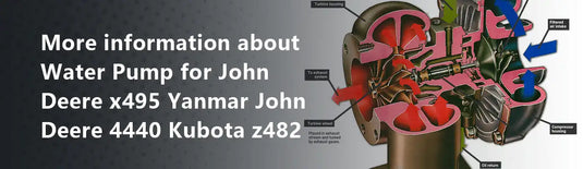 Water Pump for John Deere x495 Yanmar John Deere 4440 Kubota z482 Kubota m9000