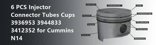 6 PCS Injector Connector Tubes Cups 3936953 3944833 3412352 for Cummins N14