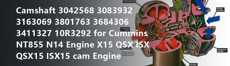 Camshaft 3042568 3083932 3163069 3801763 3684306 3411327 10R3292 for Cummins NT855 N14 Engine X15 QSX ISX QSX15 ISX15 cam Engine