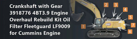 Crankshaft with Gear 3918776 4BT3.9 Engine Overhaul Rebuild Kit Oil Filter Fleetguard LF9009 for Cummins Engine
