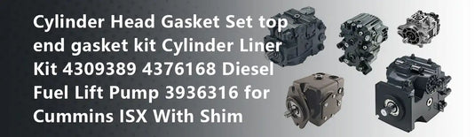 Cylinder Head Gasket Set top end gasket kit Cylinder Liner Kit 4309389 4376168 Diesel Fuel Lift Pump 3936316 for Cummins ISX With Shim
