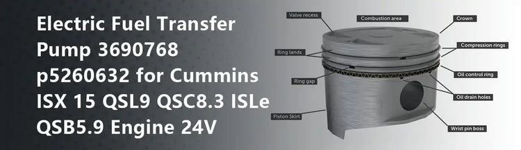 Electric Fuel Transfer Pump 3690768 p5260632 for Cummins ISX 15 QSL9 QSC8.3 ISLe QSB5.9 Engine 24V