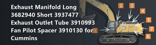 Exhaust Manifold Long 3682940 Short 3937477 Exhaust Outlet Tube 3910993 Fan Pilot Spacer 3910130 for Cummins