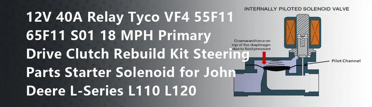 12V 40A Relay Tyco VF4 55F11 65F11 S01 18 MPH Primary Drive Clutch Rebuild Kit Steering Parts Starter Solenoid for John Deere L-Series L110 L120