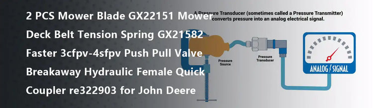 2 PCS Mower Blade GX22151 Mower Deck Belt Tension Spring GX21582 Faster 3cfpv-4sfpv Push Pull Valve Breakaway Hydraulic Female Quick Coupler re322903 for John Deere