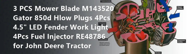 3 PCS Mower Blade M143520 Gator 850d Hlow Plugs 4Pcs 4.5