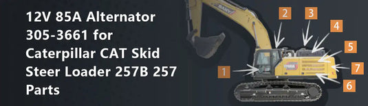 12V 85A Alternator 305-3661 for Caterpillar CAT Skid Steer Loader 257B 257 Parts