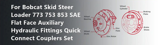 For Bobcat Skid Steer Loader 773 753 853 SAE Flat Face Auxiliary Hydraulic Fittings Quick Connect Couplers Set
