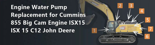 Engine Water Pump Replacement for Cummins 855 Big Cam Engine ISX15 ISX 15 C12 John Deere
