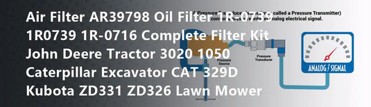 Air Filter AR39798 Oil Filter 1R-0739 1R0739 1R-0716 Complete Filter Kit John Deere Tractor 3020 1050 Caterpillar Excavator CAT 329D Kubota ZD331 ZD326 Lawn Mower